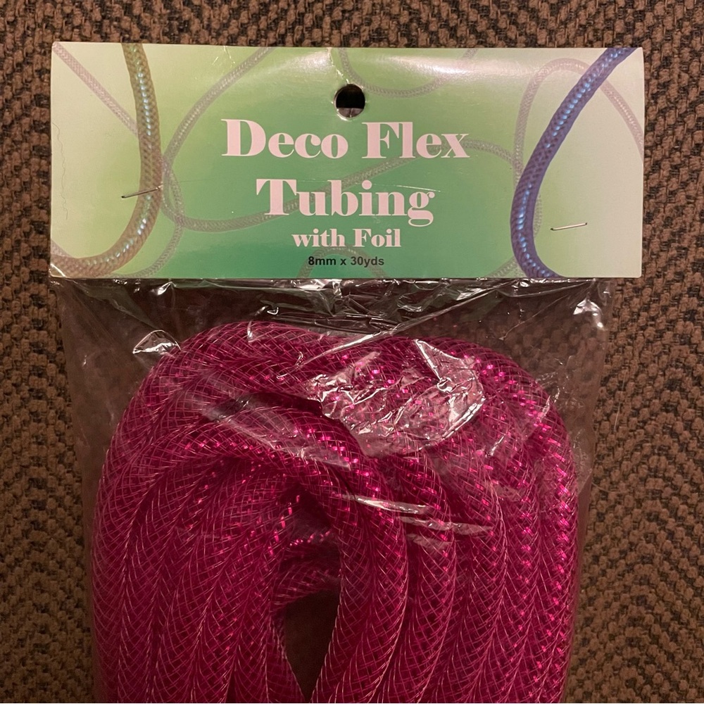 Hot Pink Tubing With Foil, 8mm x 30’